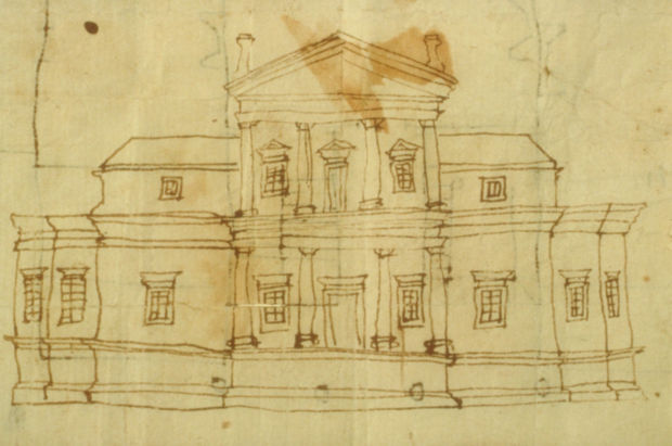 Jeffersonâ€™s freehand sketch of the First Monticello
