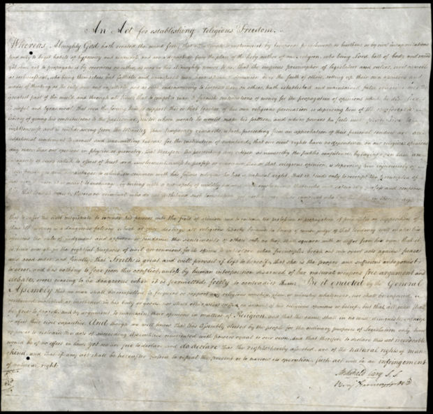 Statute of Virginia for Religious Freedom
